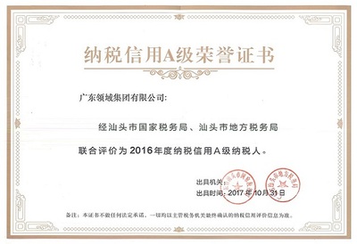 2016年A级纳税人